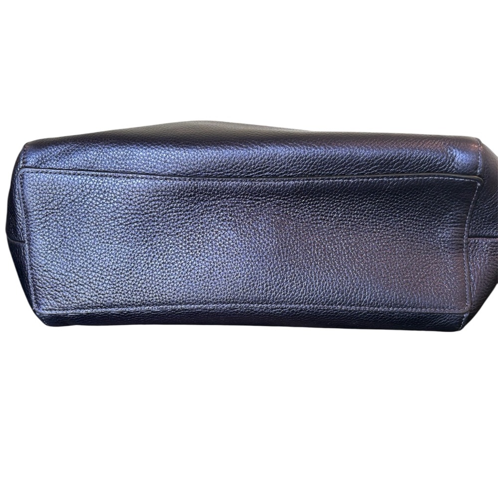 Coach HALLIE SHOULDER BAG (COACH F80271) METALLIC BLUE with Silver Hardware - Picture 7 of 10